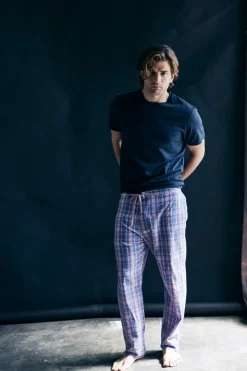 Saturn Men's Pajama Pant in Violet Plaid