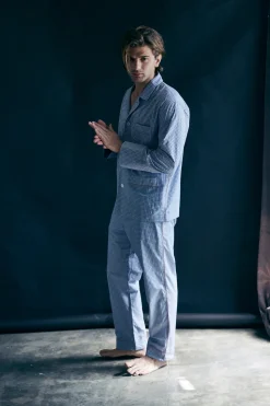 Saturn Men's Pajama Pant in Blue Check