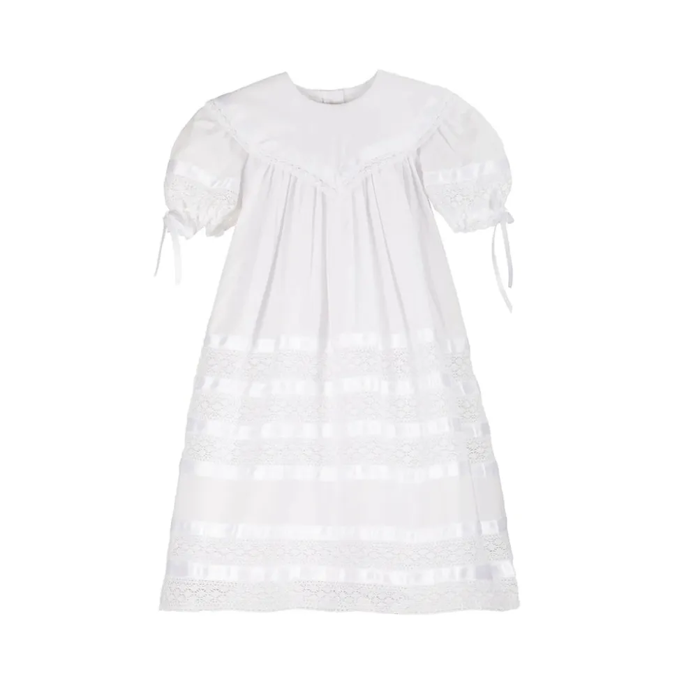 Savannah Lace Flower Girl Dress in White