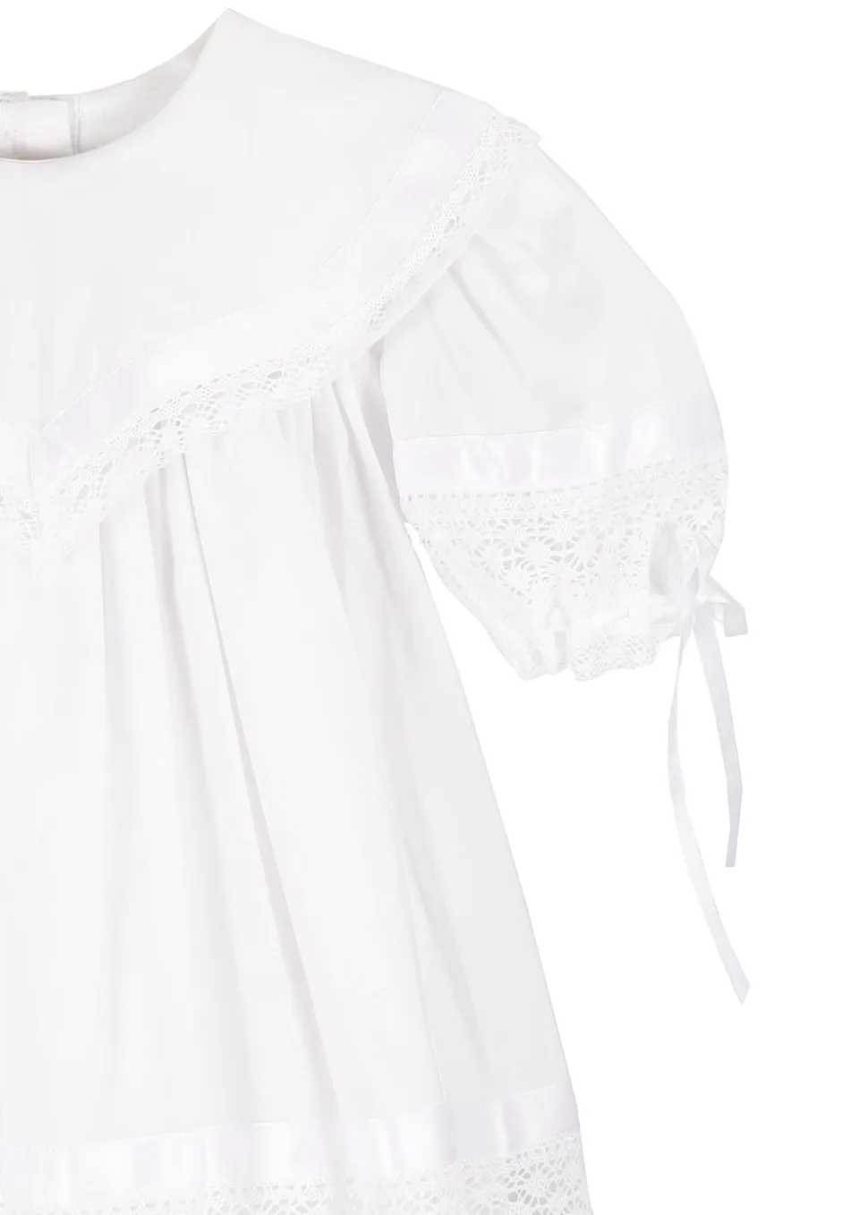 Savannah Lace Flower Girl Dress in White