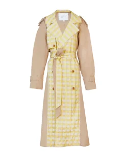 Sawyer Coat in Dark Khaki/Lemon Multi