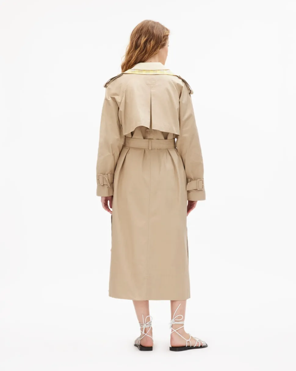Sawyer Coat in Dark Khaki/Lemon Multi