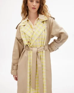 Sawyer Coat in Dark Khaki/Lemon Multi