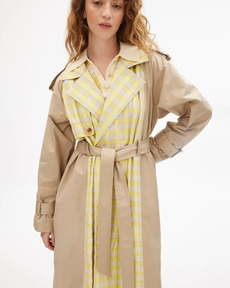 Sawyer Coat in Dark Khaki/Lemon Multi