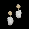 Saylor Earrings in Gold & White