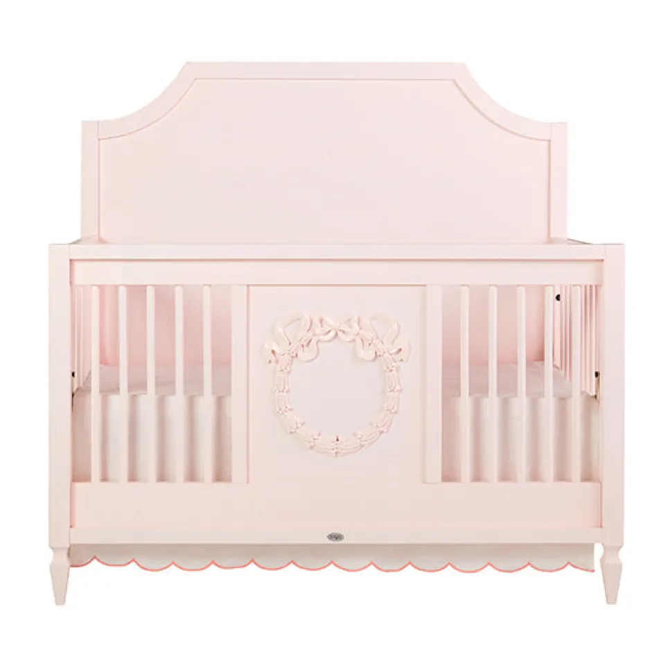 Scallop Crib Skirt in Blush