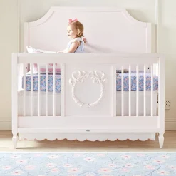 Scallop Crib Skirt in Blush