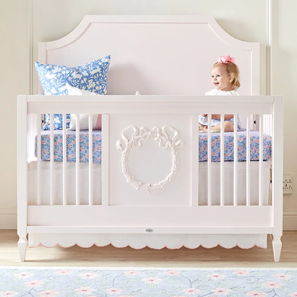 Scallop Crib Skirt in Blush