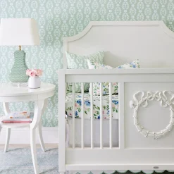 Scallop Crib Skirt in Garden Green