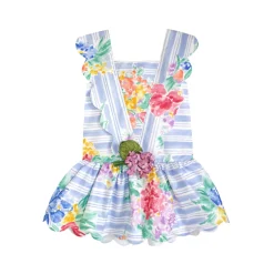 Scallop Petal Dress in French Painterly Florals