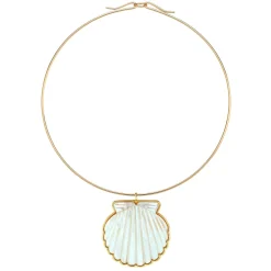 Scallop Shell Pendant with Neck Wire