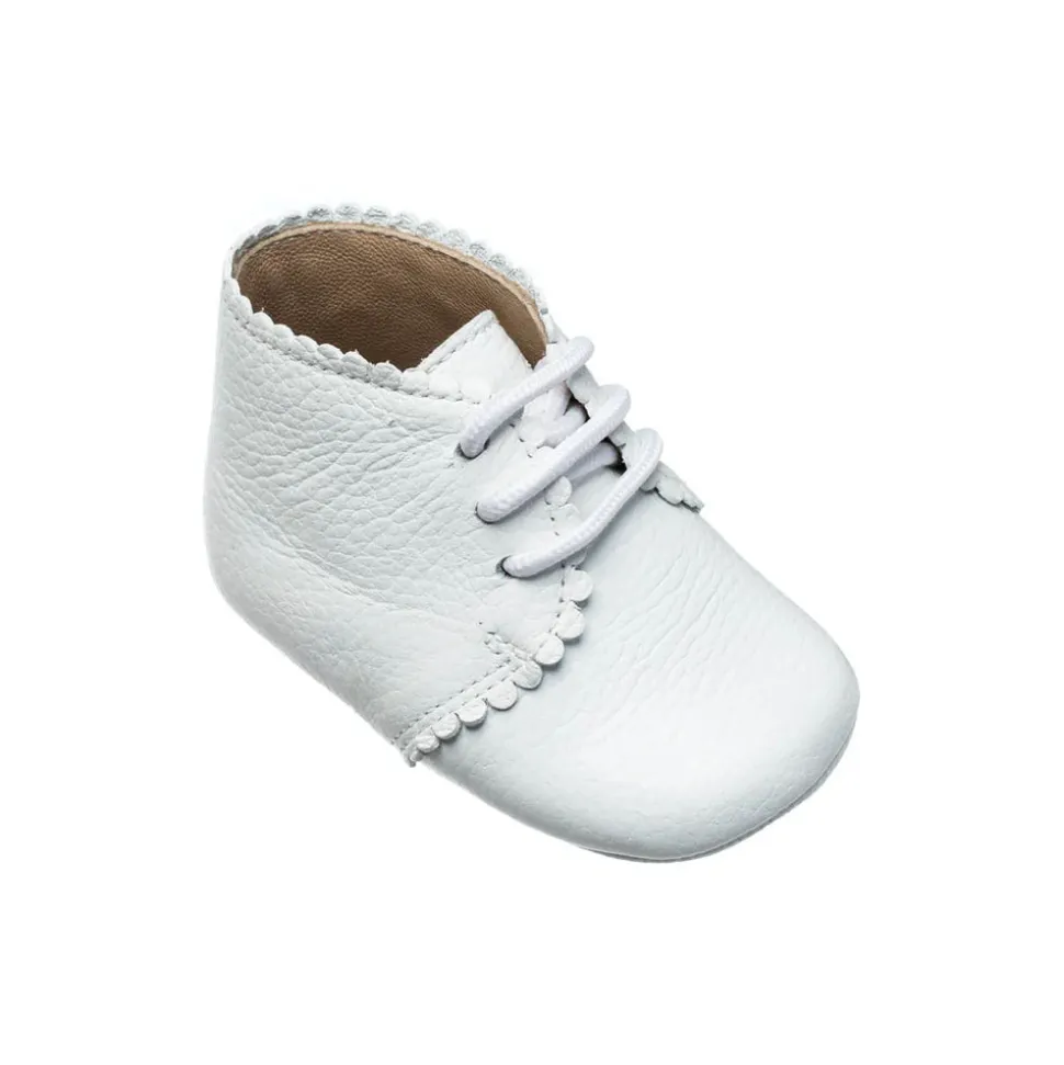 Scalloped Bootie White