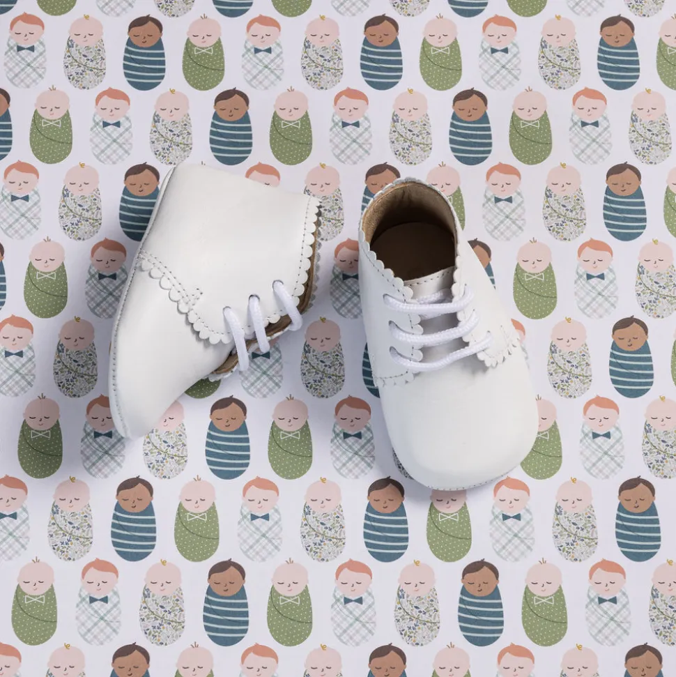 Scalloped Bootie White