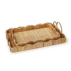 Scalloped Edge Trays with Handles, Set of 2