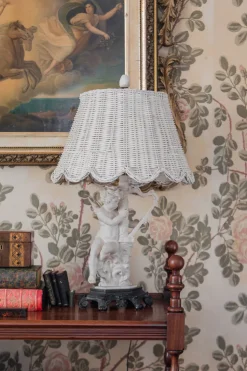 Scalloped Lampshade in Rattan