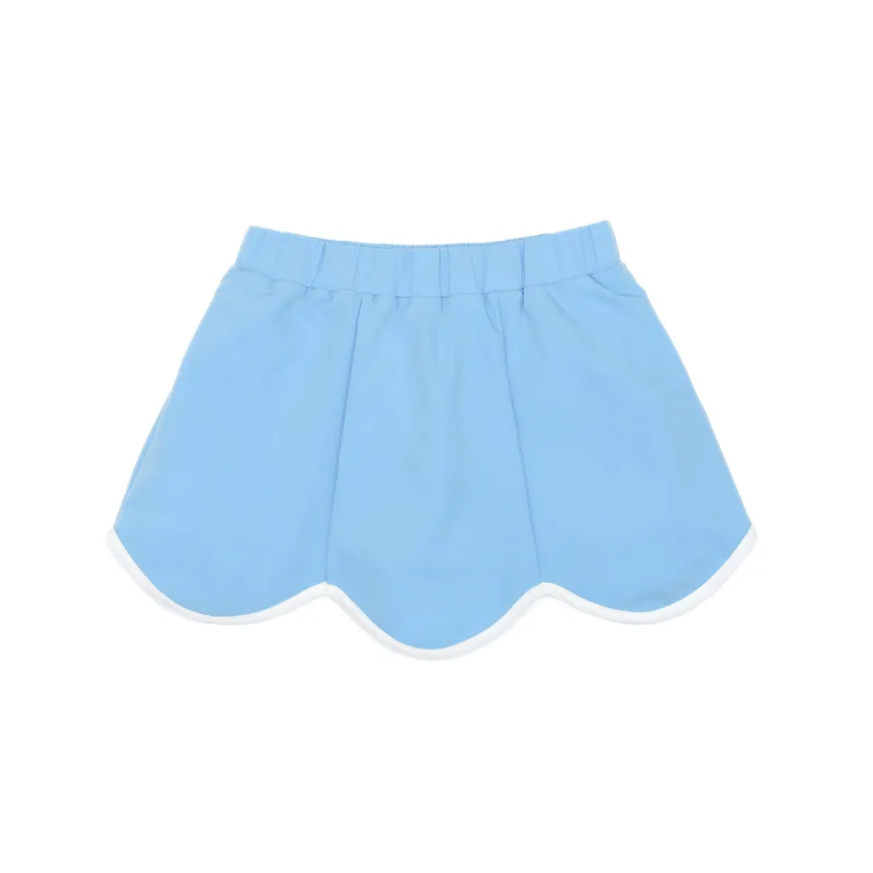 Scalloped Skort in Brighton Blue