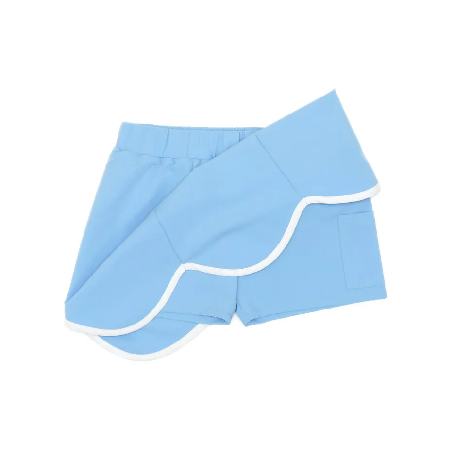 Scalloped Skort in Brighton Blue