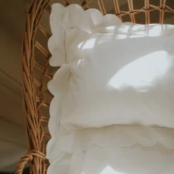 Scalloped Starlight Toddler Pillow in White