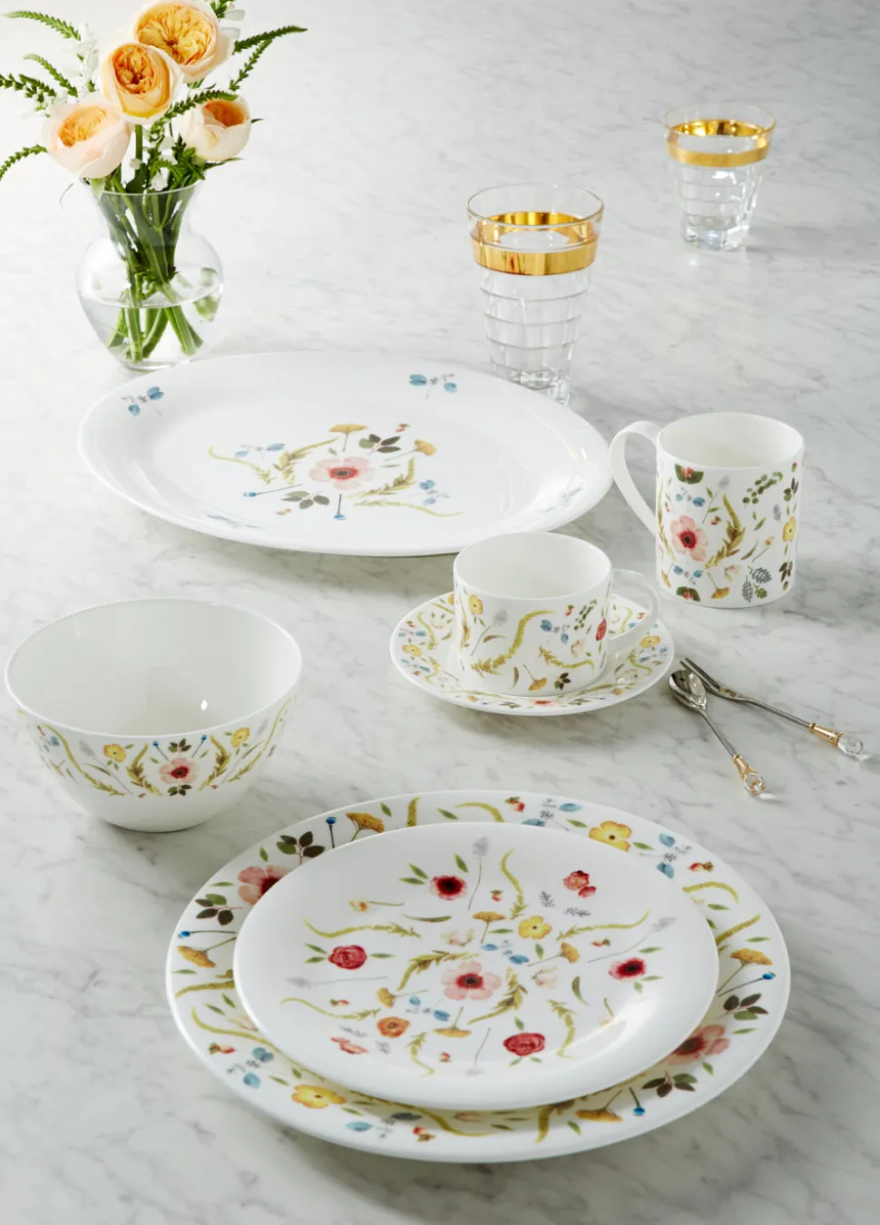 Scandinavian Floral Cereal / Soup Bowl