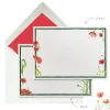 Scarlet Poppies Stationery Cards, Personalized Set of 50