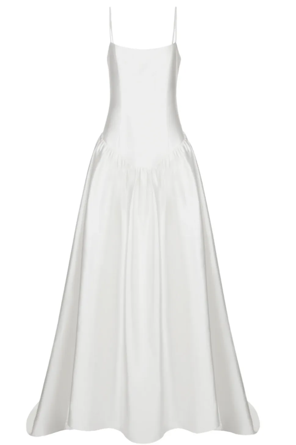 Scoop Neck Silk Mikado Drop Waist Dress | STYLE 075