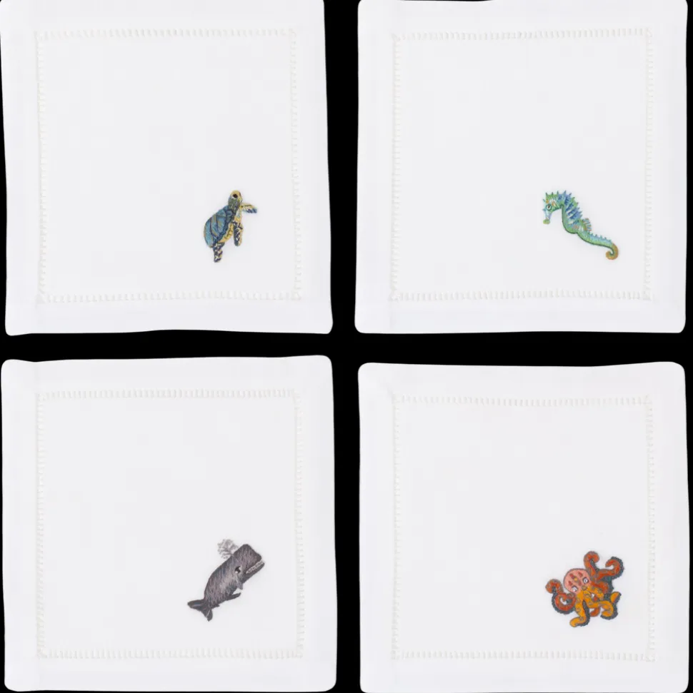 Sea Life Mixed Cocktail Napkin Set