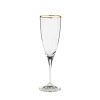 Sensa Collection Flutes 8 oz in Golden Rim, Set of 6