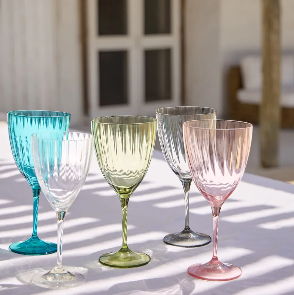 Sensa Collection Water Glasses in Turquoise, Set of 6