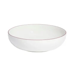Serving Bowl in Red Rim