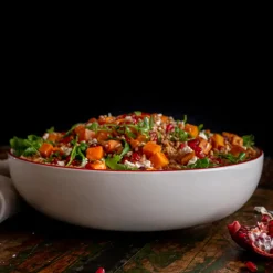 Serving Bowl in Red Rim