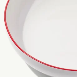 Serving Bowl in Red Rim