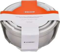 Set of 3 Nested Mixing Bowls w/ Nonslip Silicone Base & Plastic Air Tight Lids