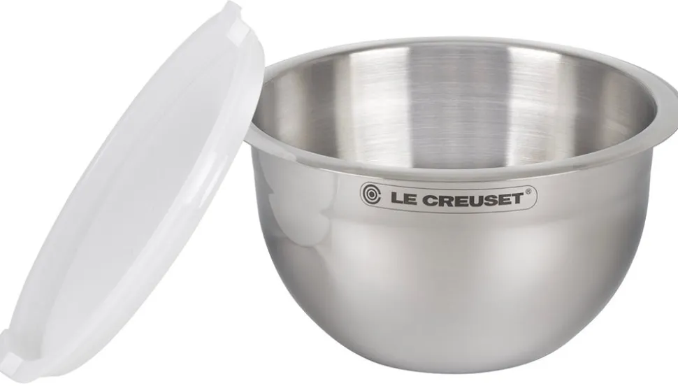 Set of 3 Nested Mixing Bowls w/ Nonslip Silicone Base & Plastic Air Tight Lids
