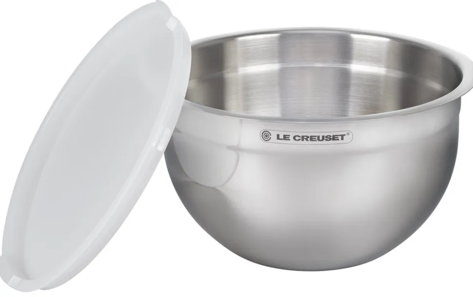 Set of 3 Nested Mixing Bowls w/ Nonslip Silicone Base & Plastic Air Tight Lids