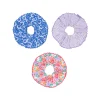 Set Of Hair Scrunchies In Rosebay, Lavender Stripe And Island Blossom