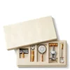 Shagreen Bamboo Bar Set in Cream
