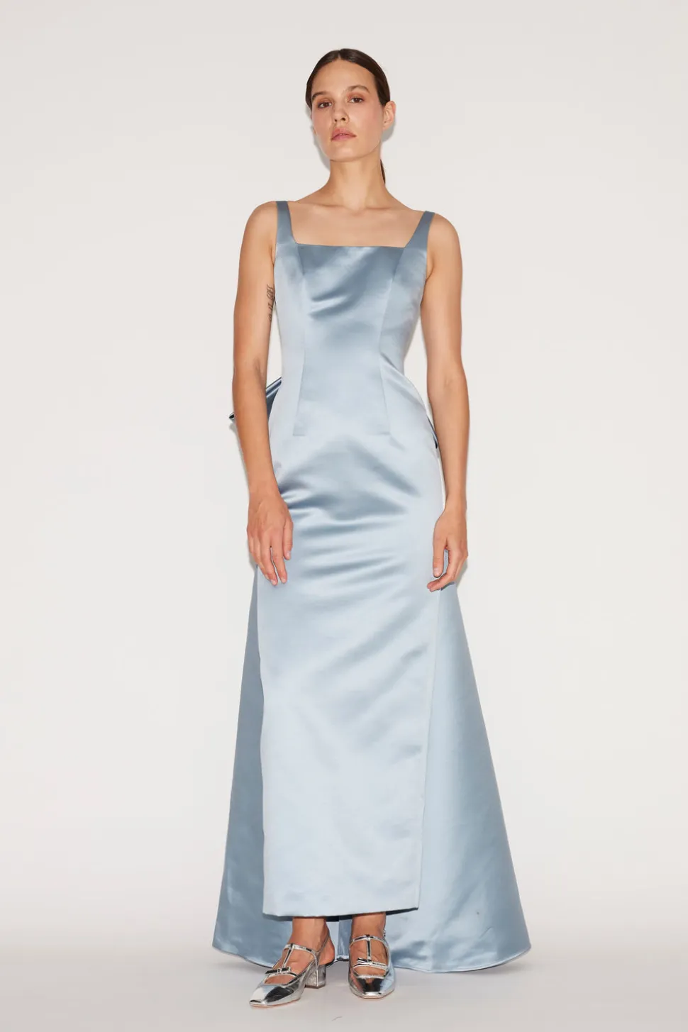 Shannon Gown Pale Blue Duchesse Satin