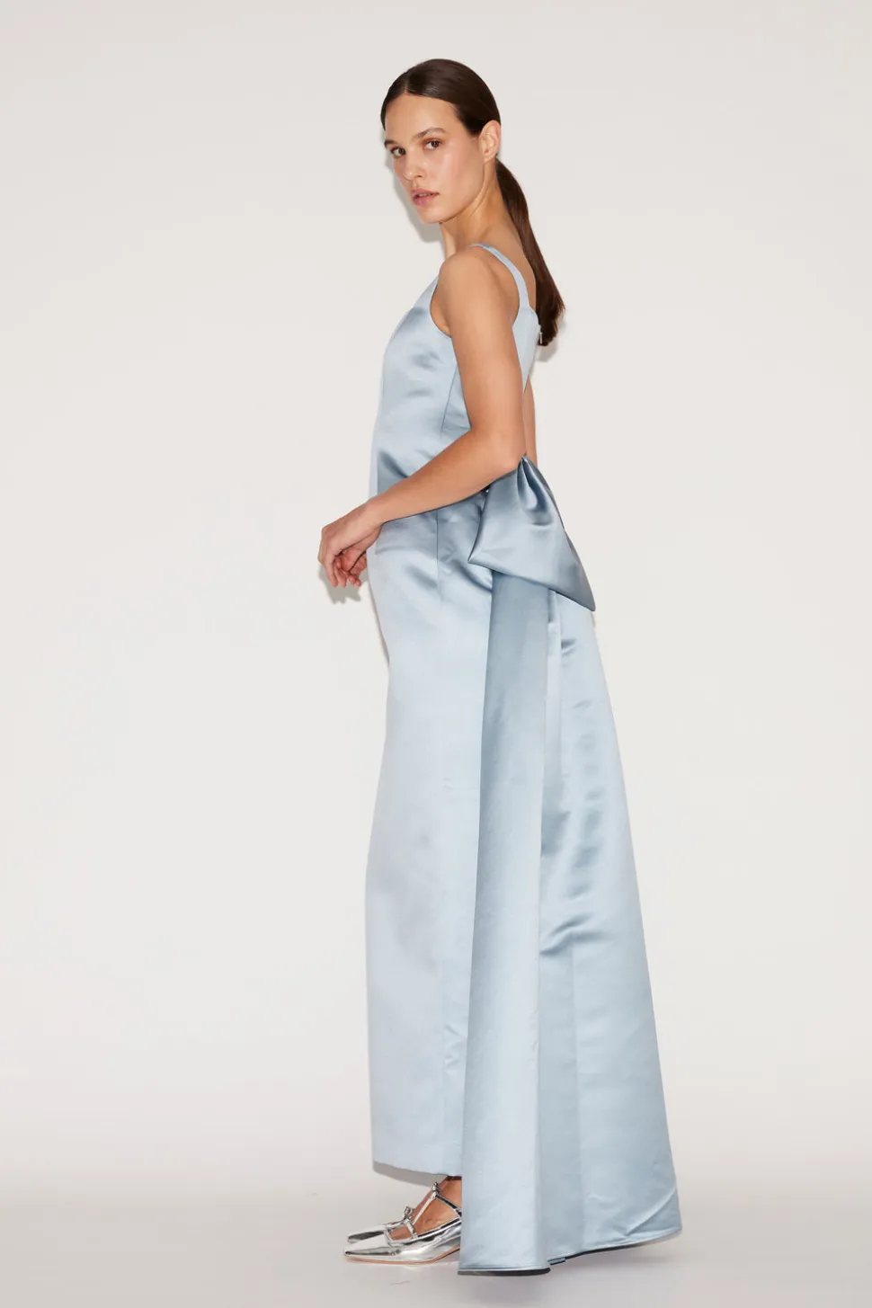 Shannon Gown Pale Blue Duchesse Satin