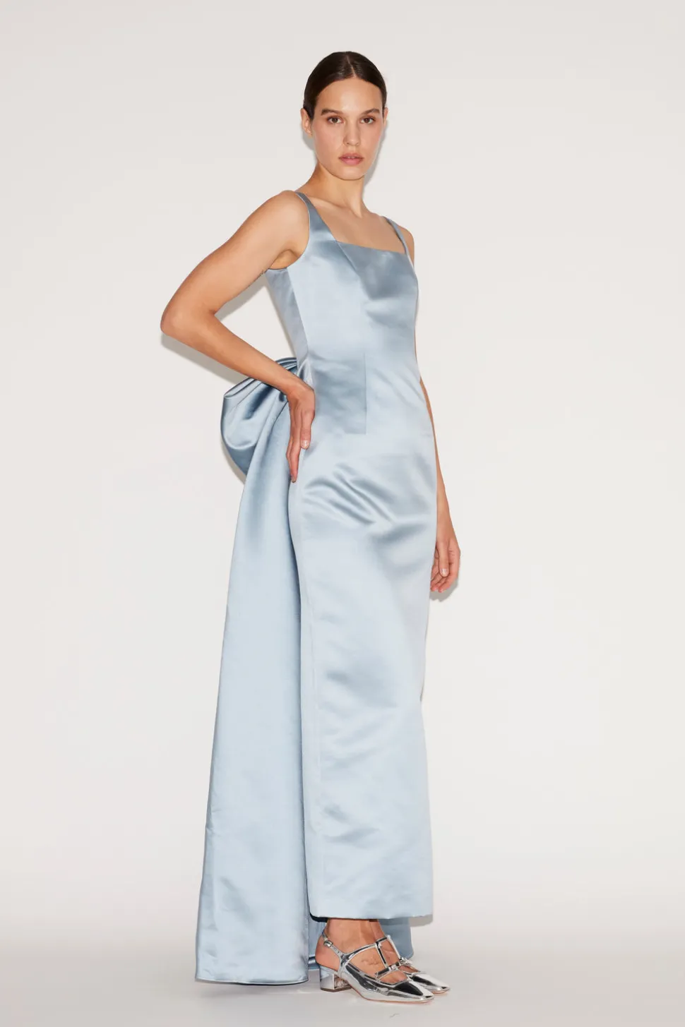 Shannon Gown Pale Blue Duchesse Satin