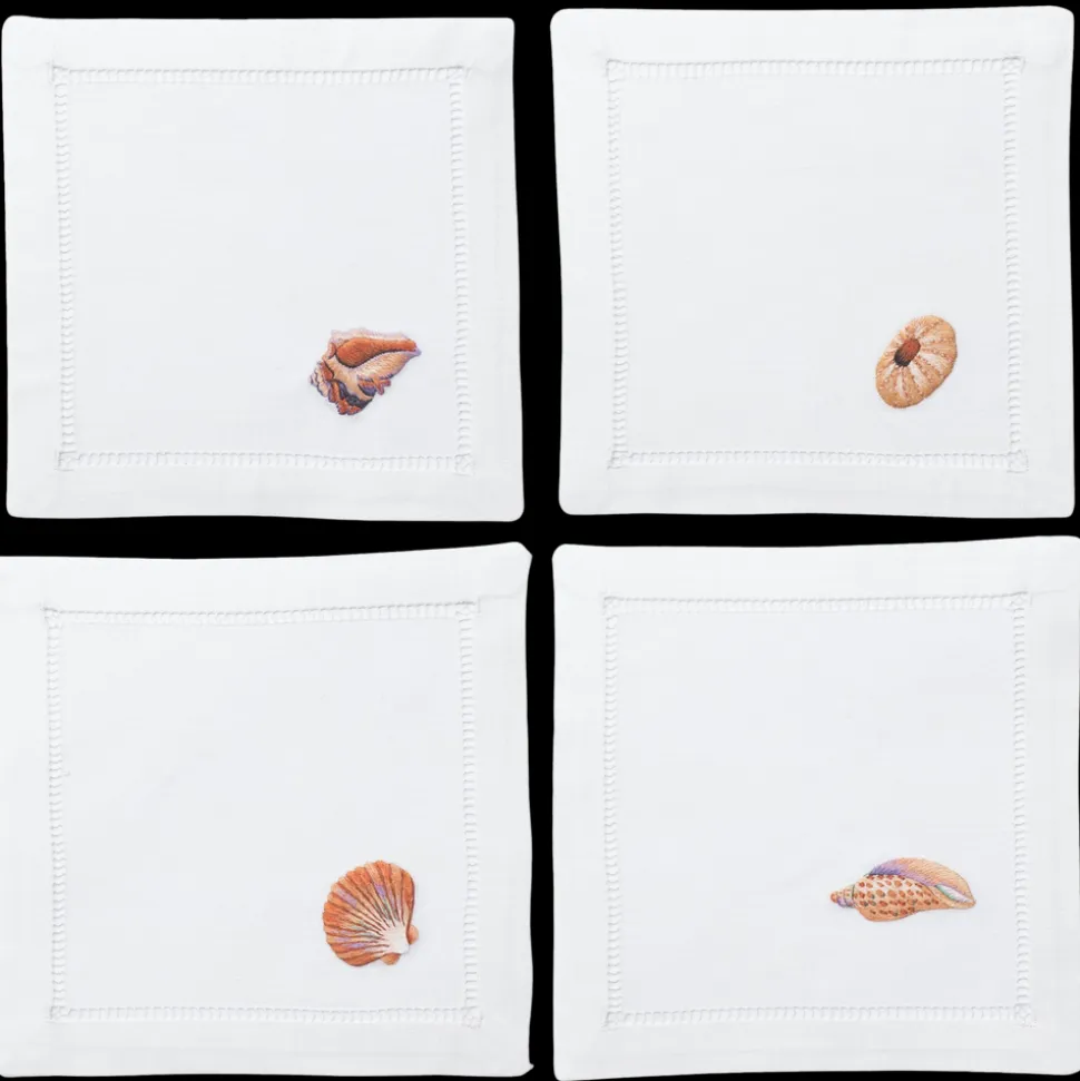 Shell Blush Mixed Cocktail Napkin Set