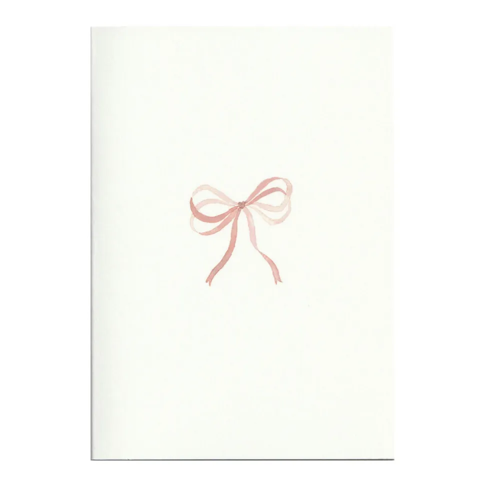 Shell Pink Bow Ribbon Cards, Set of 5