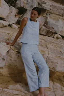 Shift Top in Blue Checkerboard