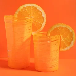 Short Hand Blown Tumbler in Corn, Set of 6