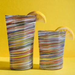 Short Hand Blown Tumbler in Multi, Set of 6