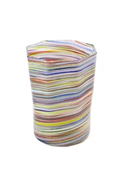 Short Hand Blown Tumbler in Multi, Set of 6