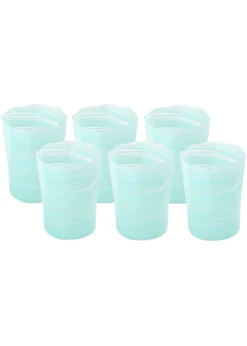 Short Hand Blown Tumbler in Celadon, Set of 6
