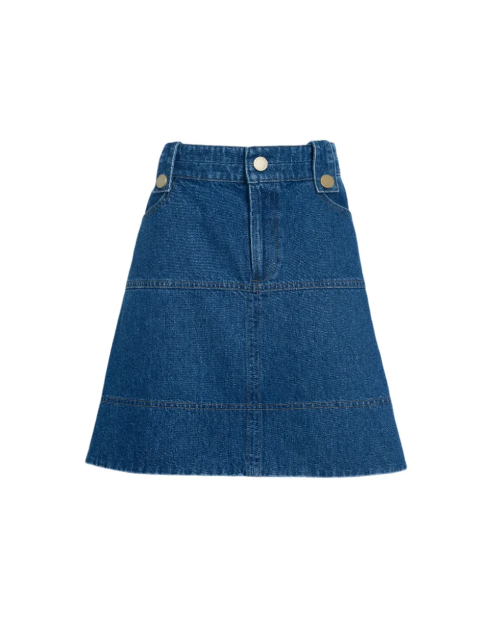 Short Hudie Skirt in Classic Indigo Blue