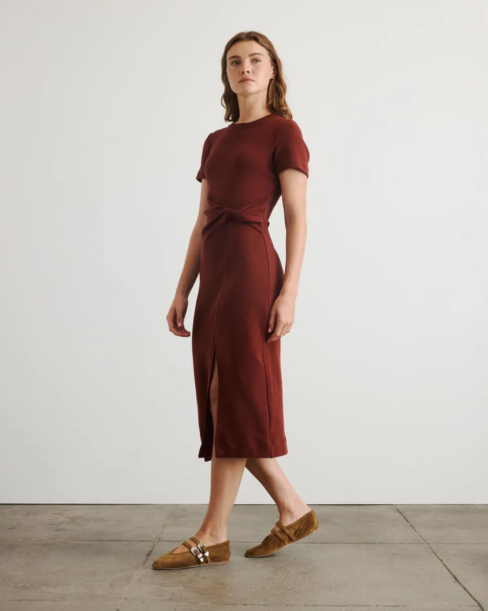 Short Sleeve Cody Dress in Raisin
