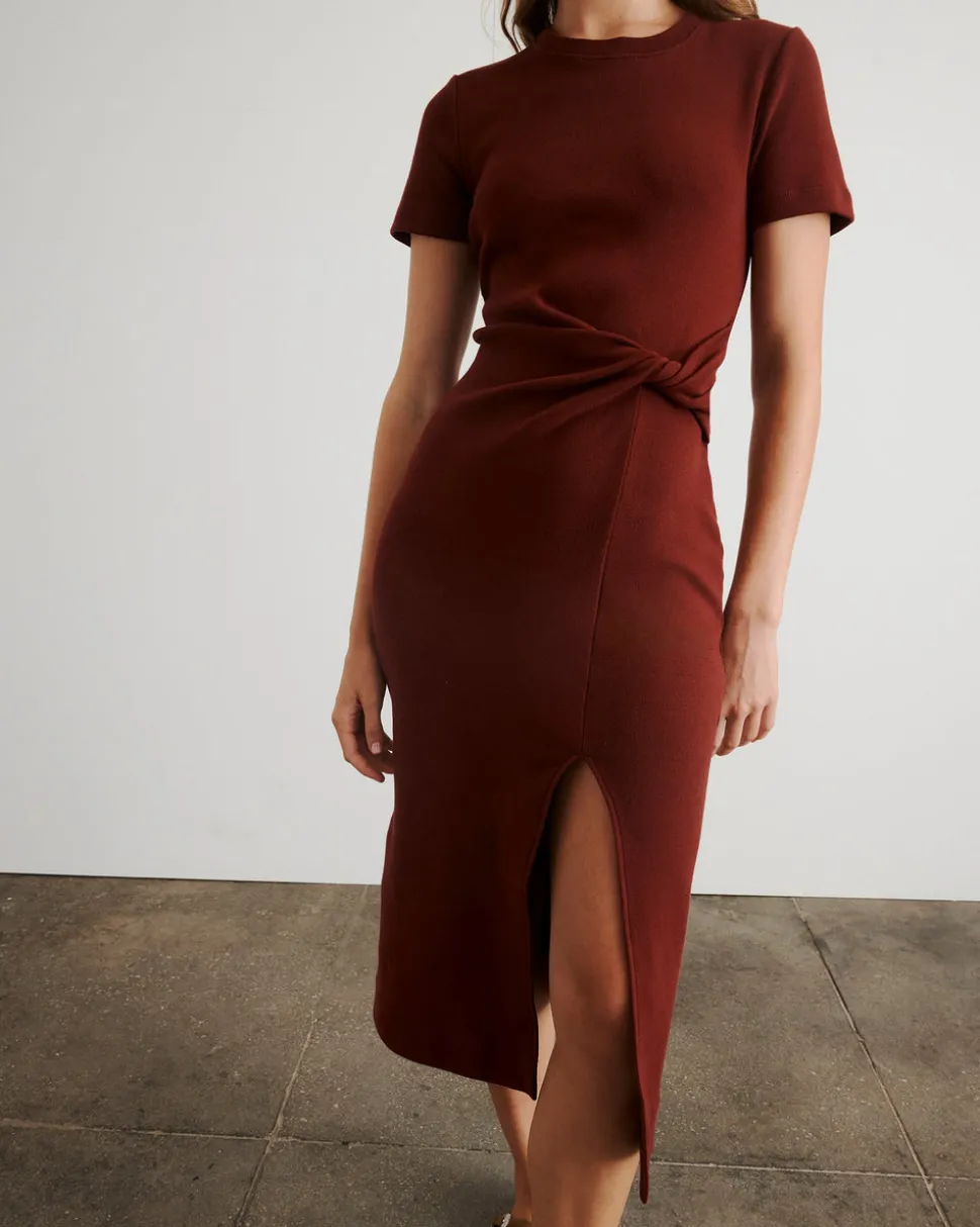 Short Sleeve Cody Dress in Raisin