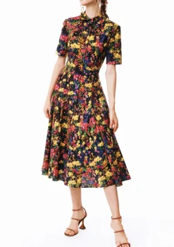 Short Sleeve Shirt Dress in Hanging Garden